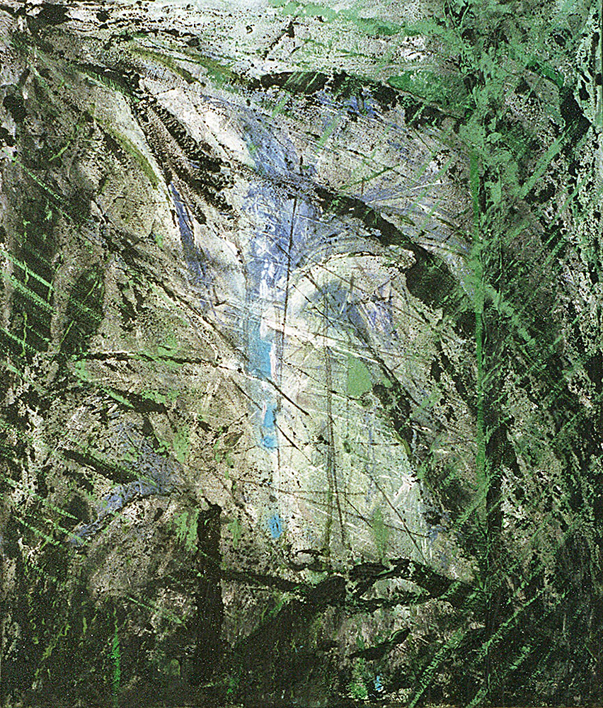 dispersione n.°2 - 1990 - acrylic and natural powder on canvas - 50x60cm.