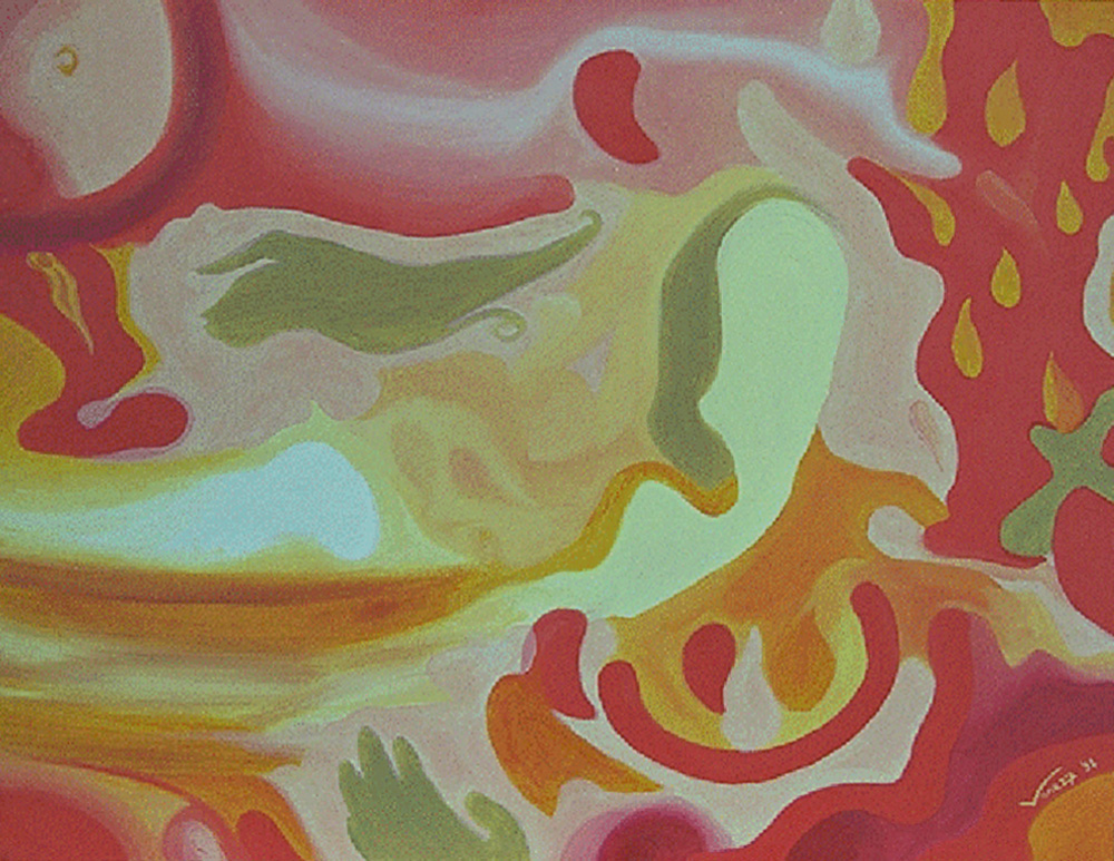 maternità - 1994 - oil on canvas - 25x30cm.